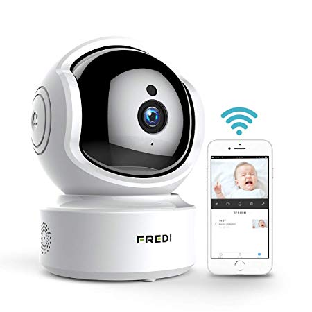 FREDI Baby Monitor Wireless 1080P Security Camera, WiFi Home Surveillance IP Camera for Baby/Elder/ Pet/Nanny Monitor, Pan/Tilt, Two-Way Audio & Night Vision