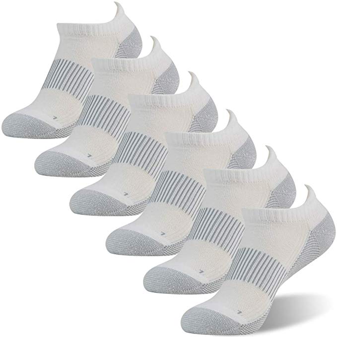 Copper Antibacterial Socks, FOOTPLUS Unisex Athletic Ankle Crew Socks 3/6 Pairs