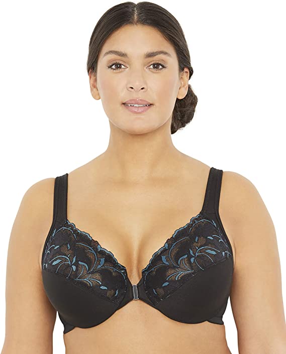 Amazon Brand - MxG - a Mae and Glamorise Collaboration - Women's Front Close Full Figure Plus Size Lace Underwire Bra