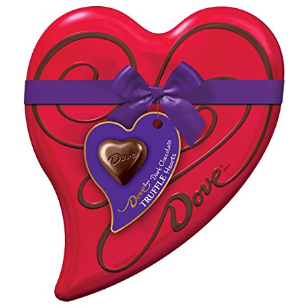 DOVE Valentine's Dark Chocolate Truffles Heart Gift Box 6.5-Ounce Tin