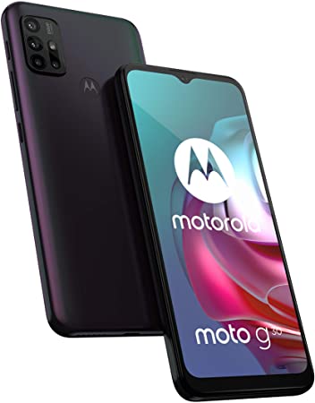 Motorola G30 (6.5 Inch 90Hz, Qualcomm Snapdragon, 64MP quad camera system, 5000 mAH battery, Dual SIM, 6/128GB, Android 11), Dark Pearl (Amazon Exclusive)