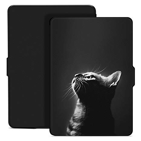 Ayotu Colorful Case for Kindle Paperwhite Thinnest and Lightest PU Leather Smart Cover, Auto Wake/Sleep,Fits All 2012, 2013, 2015 and 2016 Versions All-New Kindle Paperwhite 300 PPI, K5-09 The Cat 2