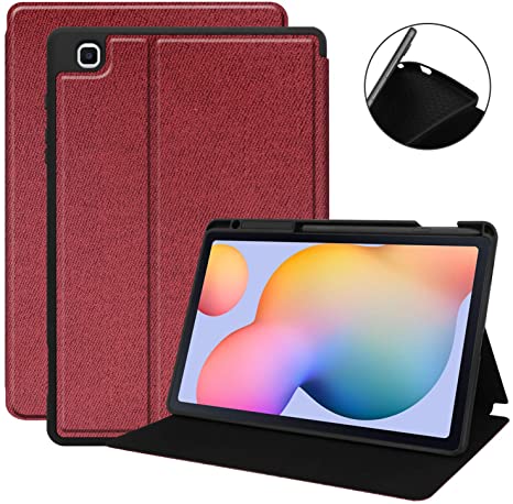 KuRoKo Galaxy Tab S6 lite 10.4 Sleep Case with Pen Holder- Ultra Slim TPU Backshell Folio Stand Cover with Multi-Viewing Angles for Galaxy Tab S6 lite 10.4 SM-P610/P615