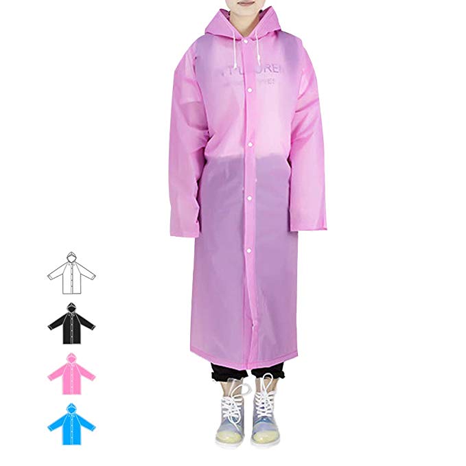 Hapshop Portable Waterproof Raincoat,Rain Poncho for Unisex,Perfect for Hiking,Disneyland or Camping.