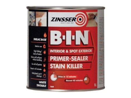 Zinsser ZINBIN1L 1 Litre B.I.N Primer/Sealer Stain Killer Paint