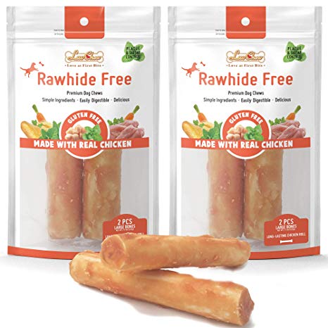 LuvChew Premium Dog Chew Chicken Rolls Made with Limited Ingredients Real Chicken & Wholesome Vegetables, Rawhide Free, Gluten Free Delicious, Healthy, Highly Digestible, Safe, USDA FDA Approved