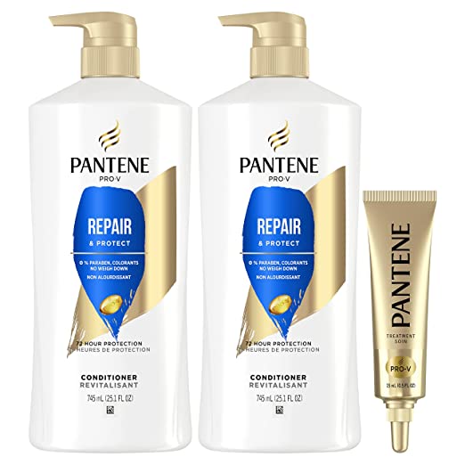 Pantene Conditioner Twin Pack with Hair Treatment, Repair & Protect for Damaged Hair, Safe for Color-Treated Hair