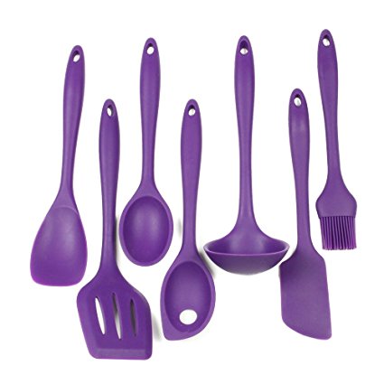 Chef Craft 7 Piece Silicone Kitchen Tool and Utensil Set, Purple