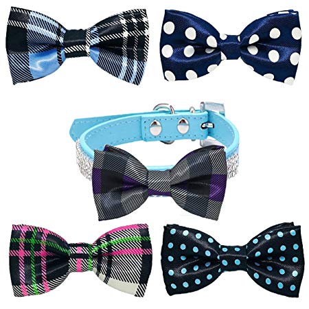 PET SHOW Pet Small Dogs Collar Attachment Bow Ties Puppies Cats Collar Charms Accessories Slides Bowties for Birthday Wedding Parties