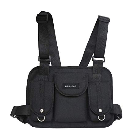 VOCUS Fashion Chest Front Bag Pouch Multipurpose Sport Backpack Daypack Nylon Tactical Chest Rig for Men Women