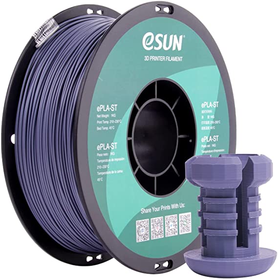 eSUN Super Tough PLA Filament 1.75mm, 3D Printer Filament PLA-ST, Dimensional Accuracy  /- 0.05mm, 1KG (2.2 LBS) Spool 3D Printing Filament for 3D Printers, Gray