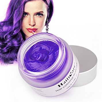 HailiCare Unicorn Purple Hair Wax 4.23 oz, Hair Pomades, Dye Hair Wax, Natural Matte Hairstyle Max for Party Hairstyle, Cosplay Outfit (Purple)