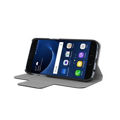 Samsung Galaxy S7 case, Incipio Corbin Folio, Lightweight Wallet Folio Rigid Premium Light-Weight Cover  - Black