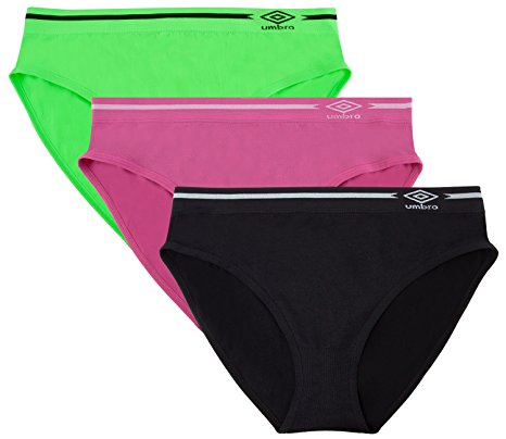 Umbro Women's Seamless Bikini Panties 3 Pack - Assorted Colors