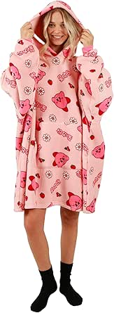 Bioworld Adult Kirby Oversized Hoodie Blanket Wearable Blanket-OSFA Pink