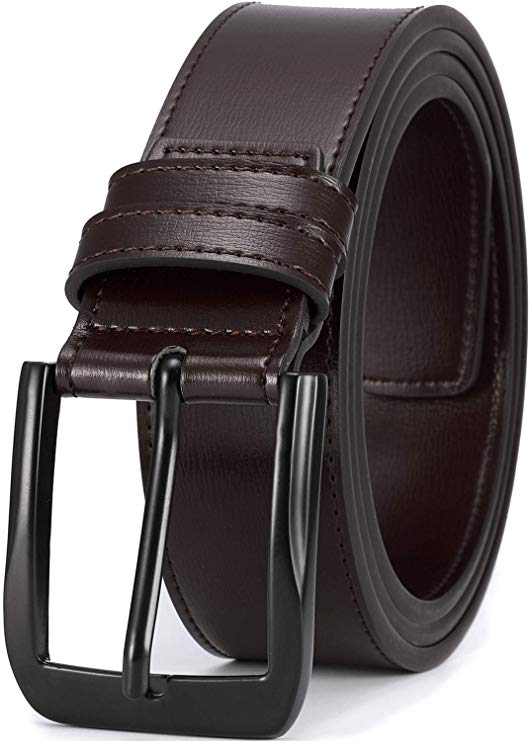 Beltox Fine Men’s Casual Leather Jeans Belts 1 1/2” Wide 4MM Thick Alloy Prong Buckle Work Dress Belt for Men