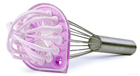 Whisk Wiper - Wipe a Whisk Easily - Multipurpose Kitchen Tool, Made In USA - Includes 11" Stainless-Steel Whisk (Color: Violet)