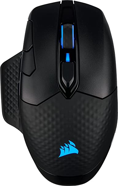 Corsair Dark Core RGB PRO, Wireless/Wired Gaming Mouse (18000 DPI Optical Sensor, Fast Response Time, 8 Programmable Side Buttons, Dynamic Multi-Colour Backlighting) Black