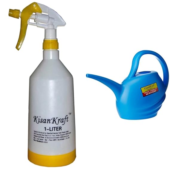Kisan Kraft KK-TS1000 Manual Sprayer (1 Liter) (Color May Vary)&Kisan Kraft KK-MSP-6300 Plastic Water Can (Color May Vary)