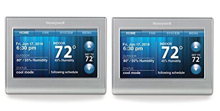 Honeywell RTH9580WF Smart Wi-Fi 7 Day Programmable Color Touch Thermostat, Works with Amazon Alexa (Pack of 2)