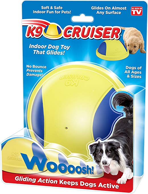 Novel Brands K9 Cruiser: Indoor Dog Toy That Glides, Squeaky Toy, Dog Chew Toys, Small Dogs and Large Dogs