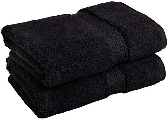 Blue Nile Mills 2-Piece Bath Towel Set,100% Egyptian Cotton, 900 GSM, Black