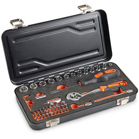 VonHaus 52pc ¼” Socket Set with Chrome Vanadium Satin-finish - Built for Mechanical Repairs, Garage & Workshop