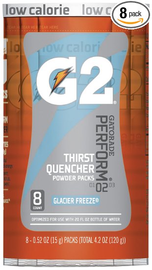 Gatorade 13160 G2 Powder Packets, Glacier Freeze, 0.52 oz., Packet (Pack of 8)