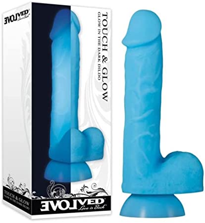 Evolved Novetlies Touch And Glow Glow In The Dark Dildo Blue