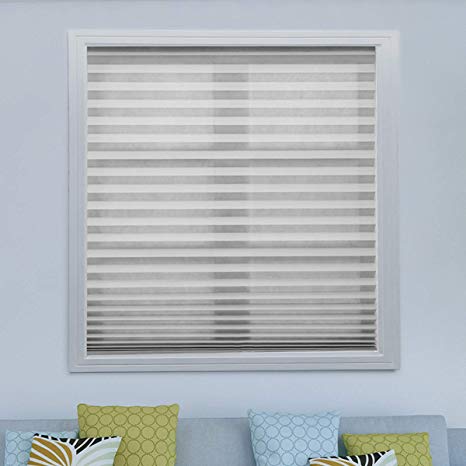Acholo Easy to Install Pleated Fabric Shades Blinds Room Darkening Window Shades Blinds Grey 36"x 72", 3 Pack