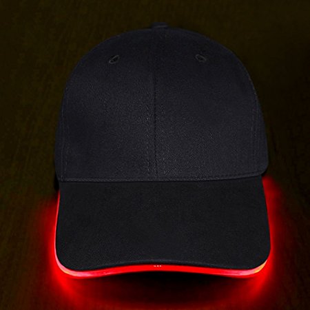 Led Hat, Easily Adjustable Light Up Baseball Cap Flashing Bright Women Men Sport Hat for Hip Hop Party,Jogging,Camping,Christmas