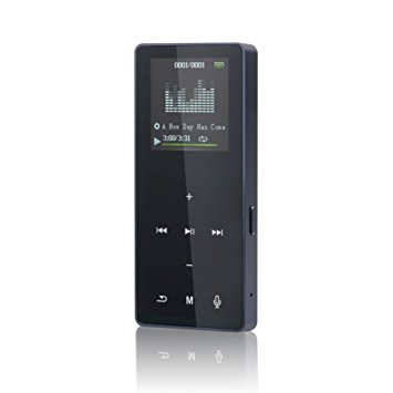 YOHOOLYO MP3 Player 8GB Music Player Touch Control Hi-Fi Lossless Sound Playback with Radio Voice Recorder Supports Up to 32GB Black