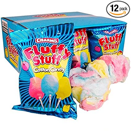 Fluffy Stuff Cotton Candy, 12Count Box of 1 oz Bags