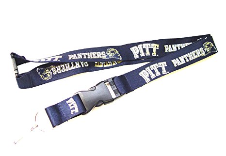 NCAA Pittsburgh Pitt Panthers Collegiate Sports Team Logo Clip Lanyard Keychain Id Holder Grey