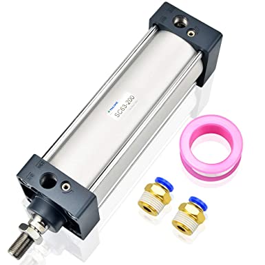 Tailonz Pneumatic Air Cylinder SC 63 X 200 Bore: 2 1/2 inch, Stroke: 8 inch, Screwed Piston Rod Dual Action