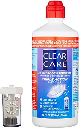 CLEAR CARE Cleaning & Disinfection Solution with Lens Case, 12-Ounces