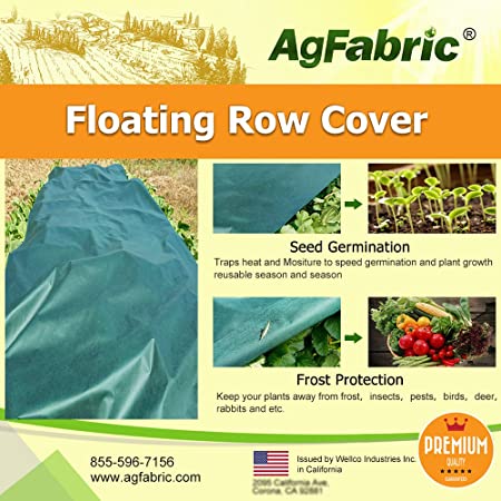 Agfabric Warm Worth Heavy Floating Row Cover and Plant Blanket, 0.9oz Fabric of 10x15ft for Frost Protection and Terrible Weather Resistant