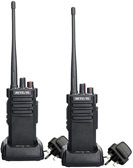 Retevis RT29 Waterproof Walkie Talkie, IP67 Waterproof, High Power Long Distance, 3200mAh Rechargeable, VOX Scan Monitor TOT, 2 Way Radio Professional (2pcs, Black)