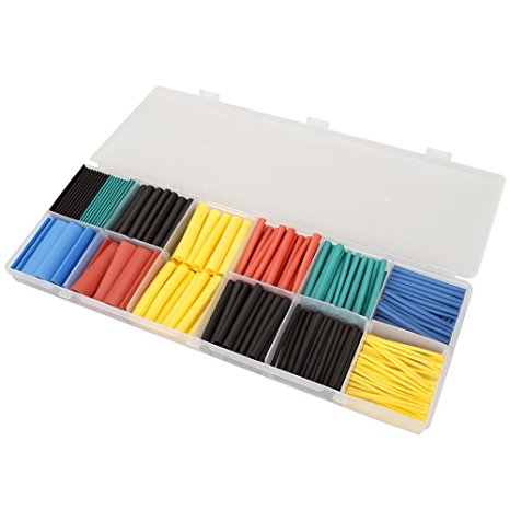 URBEST® 280Pcs 2:1 Heat Shrink Tubing Tube Sleeving Wrap Cable Wire 5 Color 8 Size