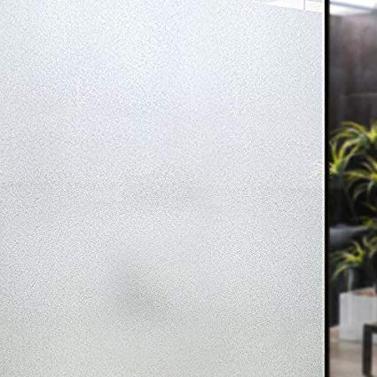 CottonColors Window Film Privacy Non-Adhesive Windows Clings Frosted Window Stickers Bathroom Office Home Meeting Room Living Room 17.3 x 78.7 Inches Matte White