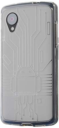 Nexus 5 Case, Cruzerlite Bugdroid Circuit TPU Case Compatible for Nexus 5 - Clear