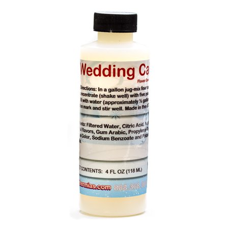 Wedding Cake Shaved Ice and Snow Cone Unsweetened Flavor Concentrate 4 Fl Oz Size (must add sugar and water)