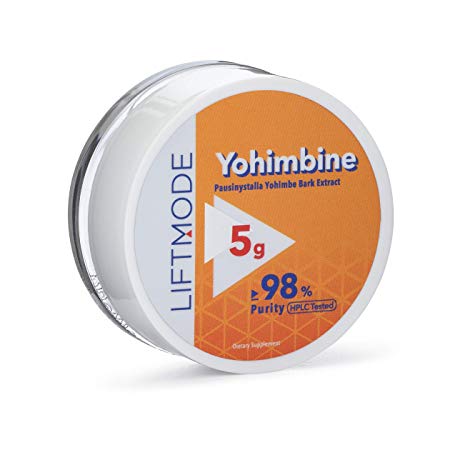 LiftMode Yohimbine HCL Powder Supplement - Fat Burner Supplement Plus Increased Energy and Libido, Yohimbe Bark Extract | Vegetarian, Vegan, Non-GMO, Gluten Free - 5 Grams (2000 Servings)