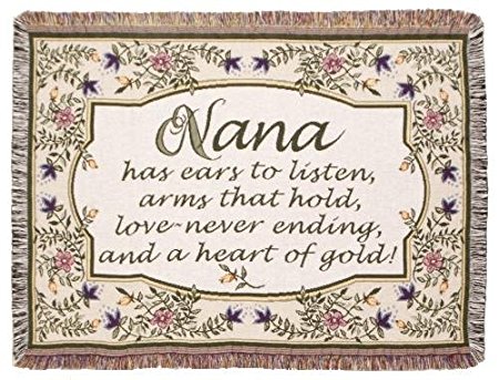 Heart of Gold Nana Tapestry Toss Blanket Throw USA Made by Simply Home