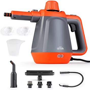 SIMBR Handheld Steam Cleaner for Cleaning the Home with 400ML, Multi-Purpose Handheld Pressurized Steamers Cleaners with 9 Accessories Kit for Home, Kitchen, Bathroom