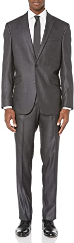 Kenneth Cole New York Mens 2 Button Slim Fit Suit with Hemmed Bottom