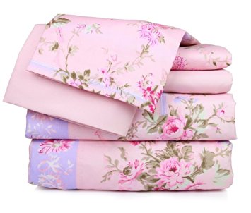 Dor Extreme Super Soft Luxury Floral Bed Sheet Set in 6 Prints, Queen, 6 Piece, Pink