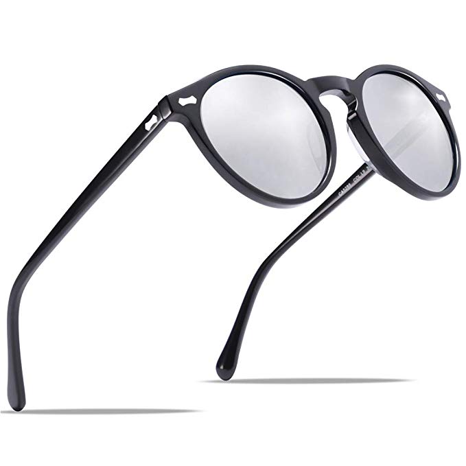 Carfia Vintage Polarized Sunglasses for Men UV400 Protection Acetate Frame