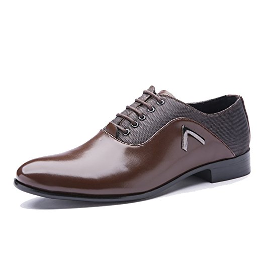 Rainlin Men's Classic Pointed Toe Lace up Dress Oxford Shoes