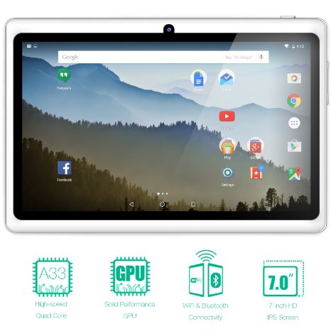 NeuTab 7 Quad Core Android 51 Lollipop Tablet PC 1GB RAM 8GB Nand Flash Wide View IPS Display 1024x600 Bluetooth Dual Camera 1 year warranty FCC Certified